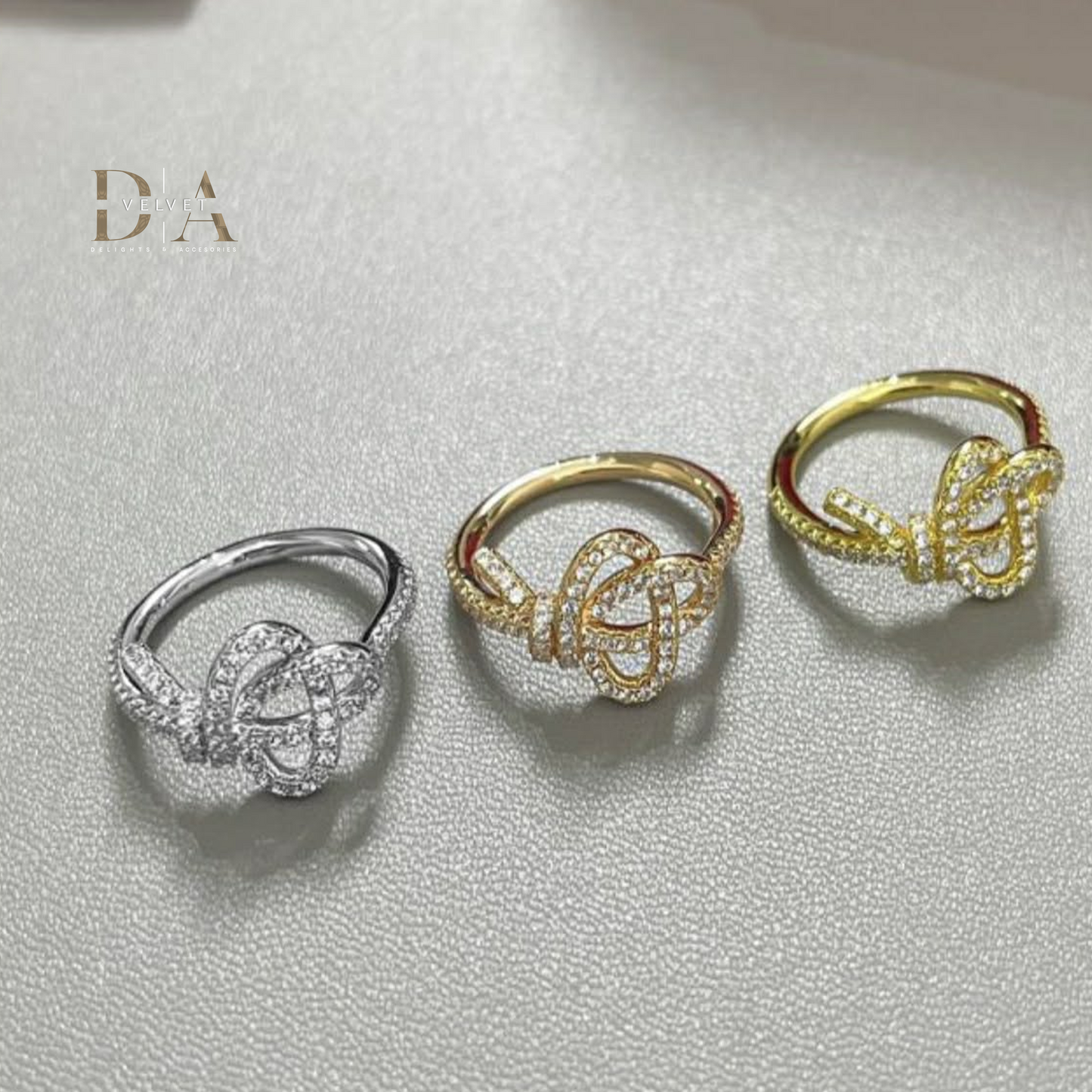 Crystal Infinity Knot Ring