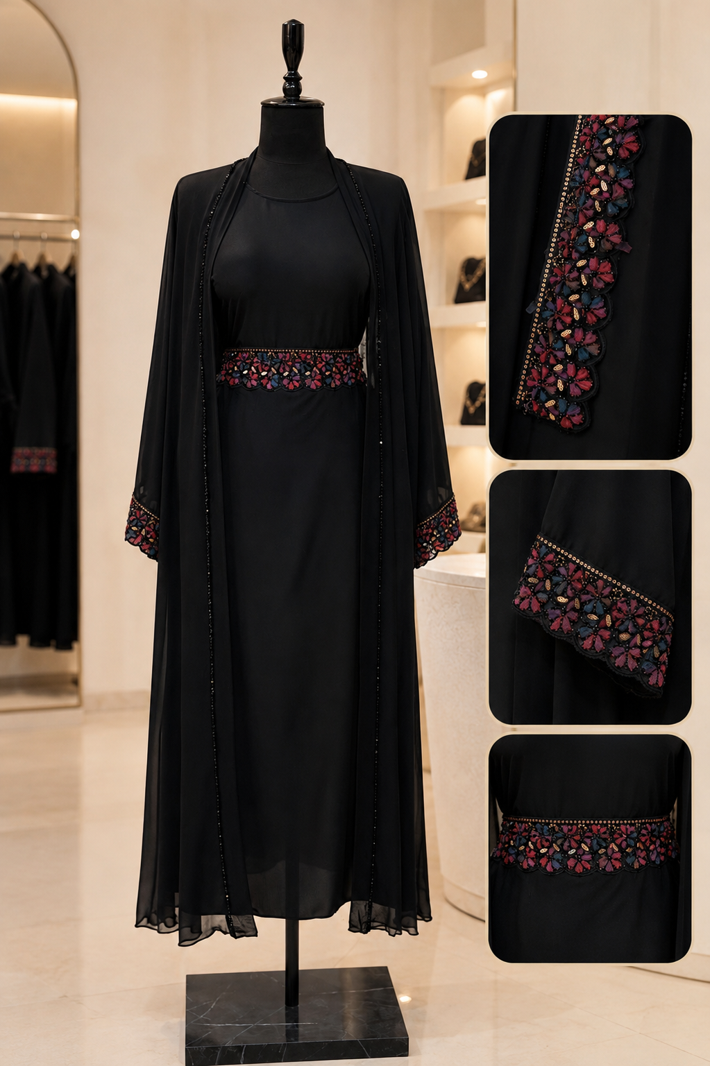 Midnight Bloom Abaya