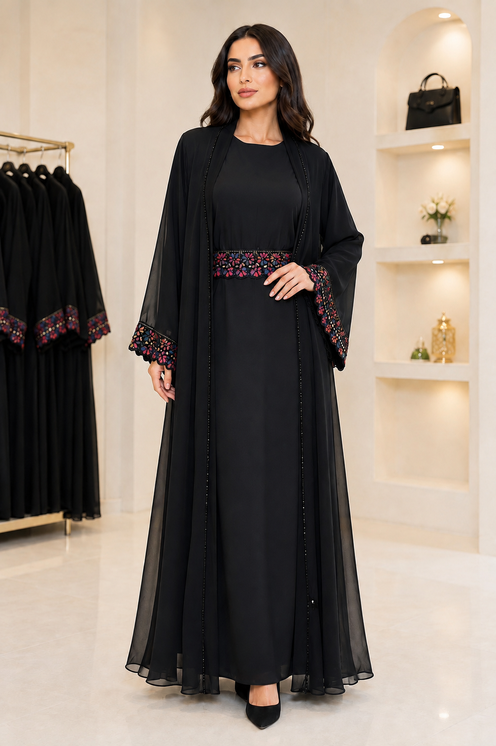 Midnight Bloom Abaya
