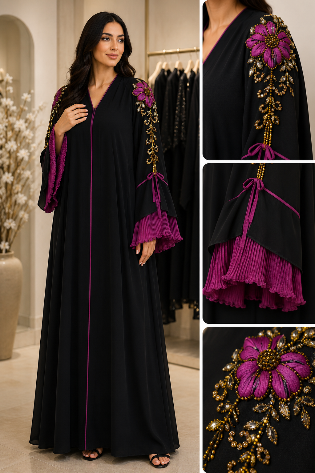 Amethyst Bloom Abaya