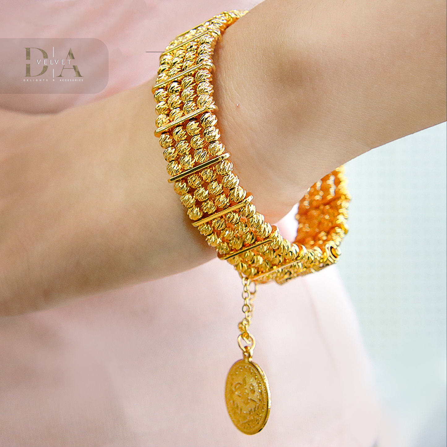 Beaded Bracelets Jewelry Arabic Gold Coin Bracelet 21K