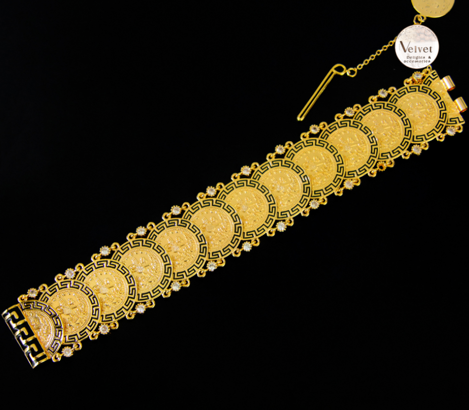 21k Gold Arabic Coins Bracelet