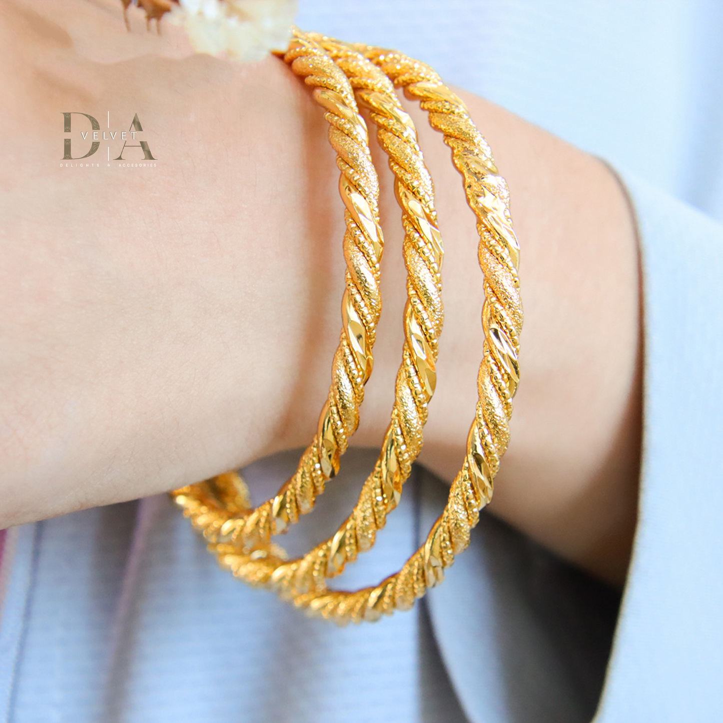 Non Tarnish four Sets Brass 21K Gold Plated