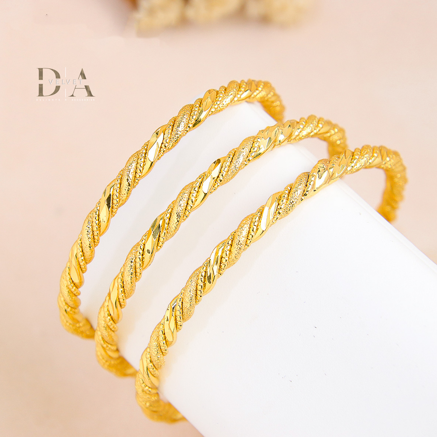 Non Tarnish four Sets Brass 21K Gold Plated
